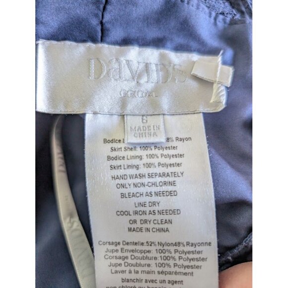 David's Bridal Dress Size 6 Maxi Lace Layered Prom Formal Party Layered Chiffon - Picture 10 of 11